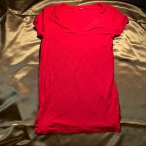 Super soft red v-neck tee